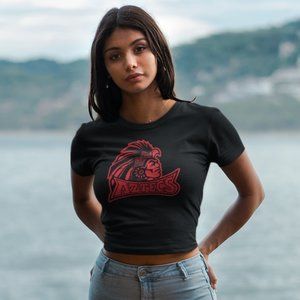 NEW San Diego State Aztecs 1997 Logo Form Fit Crop Top Shirt BLACK